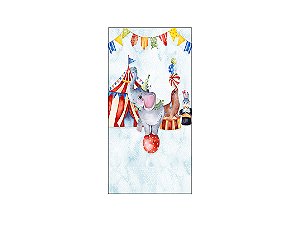 Painel De Festa Vertical 1,00 x 2,00 - Circo Azul Aquarela 013