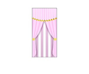 Painel De Festa Vertical 1,00 x 2,00 - Circo Rosa e Branco 040