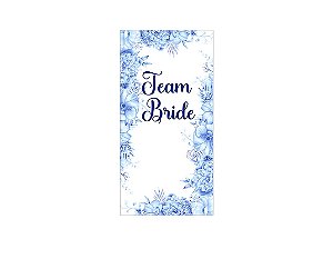 Painel De Festa Vertical 1,00 x 2,00 - Team Bride Floral Azul 006