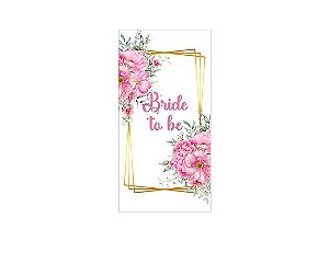 Painel De Festa Vertical 1,00 x 2,00 - Bride to Be Floral Rosa 009