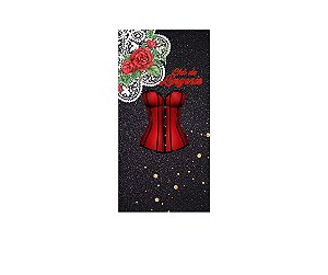 Painel De Festa Vertical 1,00 x 2,00 - Chá de Lingerie Preto e Vermelho 011