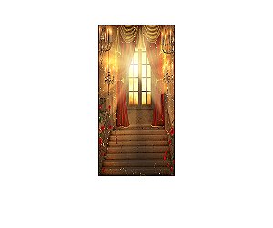 Painel De Festa Vertical 1,00 x 2,00 - Realeza Capitonê Vermelho 019