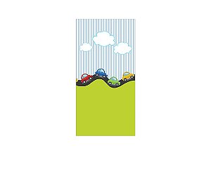 Painel De Festa Vertical 1,00 x 2,00 - Carrinho Cute Verde 017