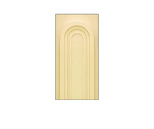 Painel De Festa Vertical 1,00 x 2,00 - Parede Arco Portal com Curvas Amarelo Suave 004