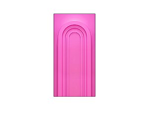 Painel De Festa Vertical 1,00 x 2,00 - Parede Arco Portal com Curvas Pink 008