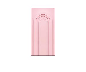 Painel De Festa Vertical 1,00 x 2,00 - Parede Arco Portal com Curvas Rosa Claro 010