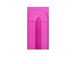 Painel De Festa Vertical 1,00 x 2,00 - Parede Arco Portal Curvas Ripadas Pink 013