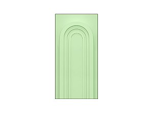 Painel De Festa Vertical 1,00 x 2,00 - Parede Arco Portal com Curvas Verde Suave 014
