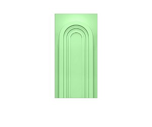 Painel De Festa Vertical 1,00 x 2,00 - Parede Arco Portal com Curvas Verde Suave 014