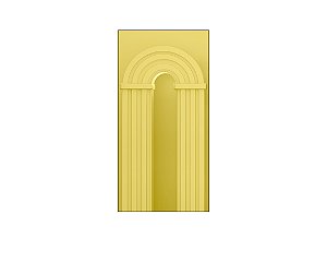 Painel De Festa Vertical 1,00 x 2,00 - Parede Arco Portal Curvas Ripadas Amarelo 015