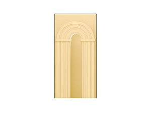 Painel De Festa Vertical 1,00 x 2,00 - Parede Arco Portal Curvas Ripadas Amarelo Suave 016