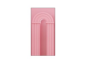 Painel De Festa Vertical 1,00 x 2,00 - Parede Arco Portal Curvas Ripadas Rosa Médio 020