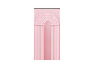 Painel De Festa Vertical 1,00 x 2,00 - Parede Arco Portal Curvas Ripadas Rosa Claro 021