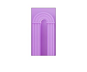 Painel De Festa Vertical 1,00 x 2,00 - Parede Arco Portal Curvas Ripadas Roxo 022