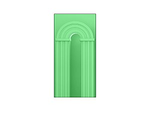 Painel De Festa Vertical 1,00 x 2,00 - Parede Arco Portal Curvas Ripadas Verde 023