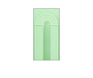Painel De Festa Vertical 1,00 x 2,00 - Parede Arco Portal Curvas Ripadas Verde Suave 024