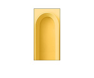 Painel De Festa Vertical 1,00 x 2,00 - Parede Arco Portal Curvas Finas Amarelo 025