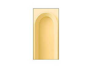 Painel De Festa Vertical 1,00 x 2,00 - Parede Arco Portal Curvas Finas Amarelo Suave 026