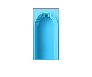 Painel De Festa Vertical 1,00 x 2,00 - Parede Arco Portal Curvas Finas Azul 027