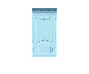 Painel De Festa Vertical 1,00 x 2,00 - Parede Boiserie Azul 038