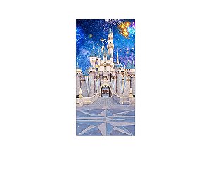 Painel De Festa Vertical 1,00 x 2,00 - Castelo Noite 001