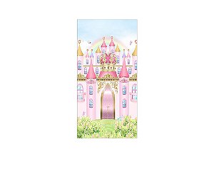 Painel De Festa Vertical 1,00 x 2,00 - Castelo Rosa Suave 012