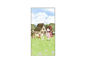Painel De Festa Vertical 1,00 x 2,00 - Menina no Bosque Cute 001