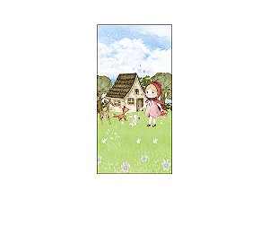 Painel De Festa Vertical 1,00 x 2,00 - Menina e Animais no Bosque 003