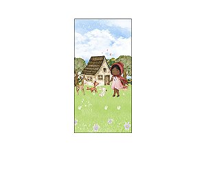 Painel De Festa Vertical 1,00 x 2,00 - Menina no Bosque Aquarela 004