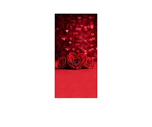 Painel De Festa Vertical 1,00 x 2,00 - Dia dos Namorados Rosa Coração Vermelho 012