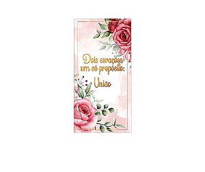 Painel De Festa Vertical 1,00 x 2,00 - Encontro de Casais Rosa Floral 027