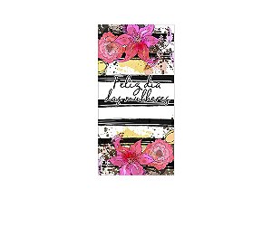 Painel De Festa Vertical 1,00 x 2,00 - Dia das Mulheres Listrado Floral 043