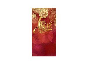 Painel De Festa Vertical 1,00 x 2,00 - Dia dos Namorados Love Dourado 056