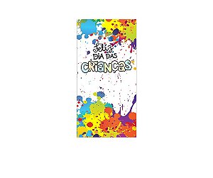 Painel De Festa Vertical 1,00 x 2,00 - Feliz Dia das Crianças Pingos de Tinta 071
