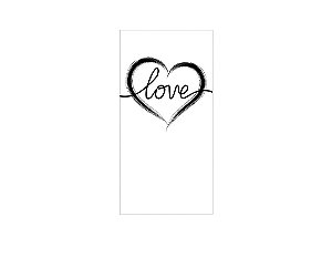 Painel De Festa Vertical 1,00 x 2,00 - Dia dos Namorados Love Preto e Branco 115