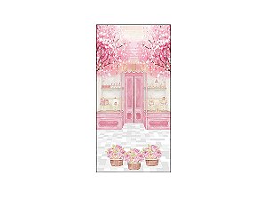 Painel De Festa Vertical 1,00 x 2,00 - Confeitaria Patisserie Rosa 012