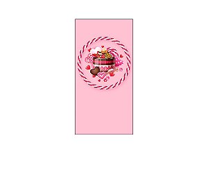 Painel De Festa Vertical 1,00 x 2,00 - Confeitaria Doces Rosa 020