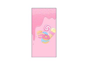Painel De Festa Vertical 1,00 x 2,00 - Doces Deliciosos Tons de Rosa 024