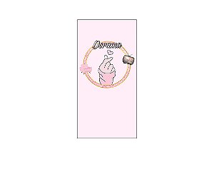 Painel De Festa Vertical 1,00 x 2,00 - Dorama Rosa Frame Dourado 008