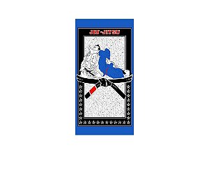 Painel De Festa Vertical 1,00 x 2,00 - Lutadores Jiu-Jitsu Azul 029
