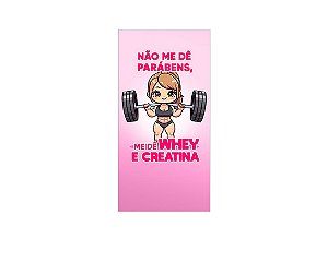Painel De Festa Vertical 1,00 x 2,00 - Academia Rosa Maromba Cute 055