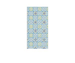 Painel De Festa Vertical 1,00 x 2,00 - Azulejo Azul com Amarelo 057