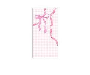 Painel De Festa Vertical 1,00 x 2,00 - Laço Rosa Fundo Xadrez 065