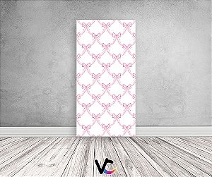 Painel De Festa Vertical 1,00 x 2,00 - Fitas e Laços Entrelaçados Rosa 070