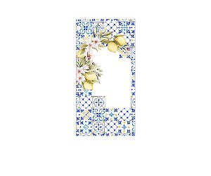 Painel De Festa Vertical 1,00 x 2,00 - Azulejo Mediterrâneo com Limões Sicilianos 077