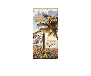 Painel De Festa Vertical 1,00 x 2,00 - Beach Tennis Areia e Palmeira 008