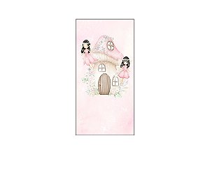 Painel De Festa Vertical 1,00 x 2,00 - Fadas Cute Rosa 018