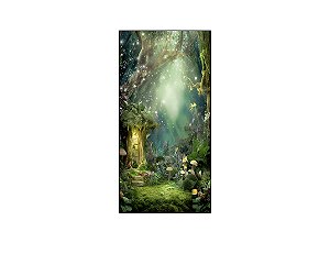 Painel De Festa Vertical 1,00 x 2,00 - Jardim Encantado com Flores 019