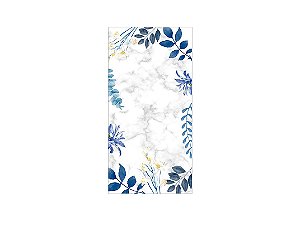 Painel De Festa Vertical 1,00 x 2,00 - Flores e Folhagens Azuis 004