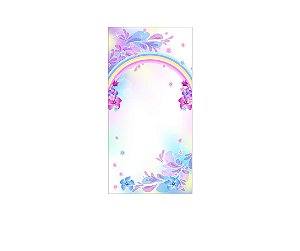 Painel De Festa Vertical 1,00 x 2,00 - Arco-íris Florido 014